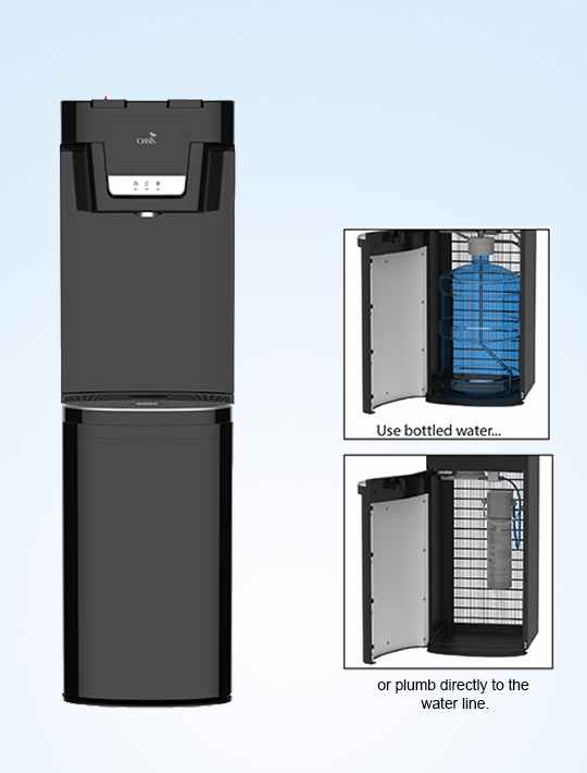Oasis Maxxfill Flex Convertible Bottom Load /POU Hot and Cold Water Dispenser